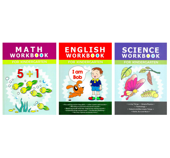 Picture of REG-ENGLISH, MATH, & SCIENCE WKBK FOR KINDERGARTEN-UPDATED SET OF 3